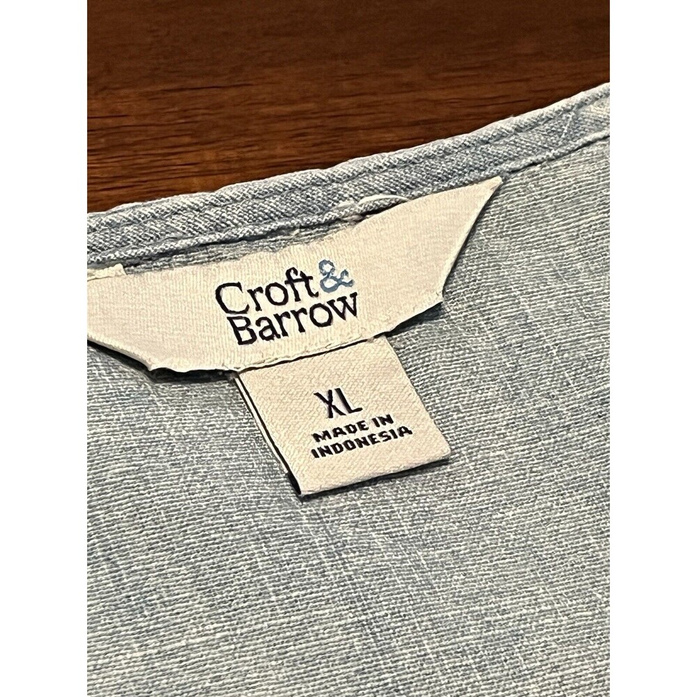 Croft & Barrow XL Chambray Ruffle Top - Picture 5 of 9